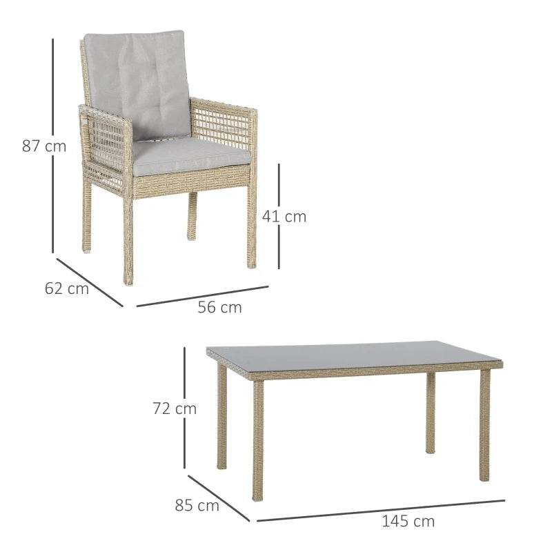 Conjunto Phiona - 6 Cadeiras e 1 Mesa em Vime