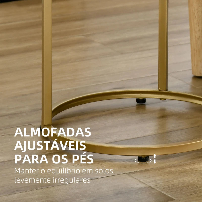 Conjunto de 2 Mesas de Apoio Chiara - Dourado - Design Moderno