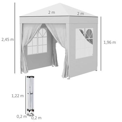 Tenda de Jardim Dobrável com Janelas - 2x2m