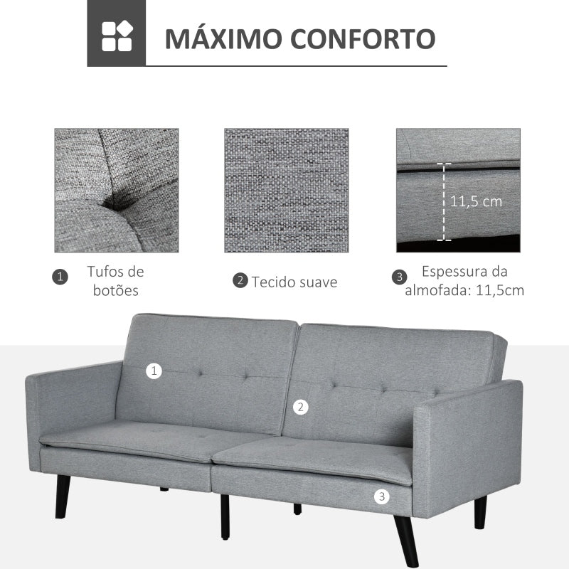 Sofá-Cama Mary - Cinzento - Design Nórdico - Leva-Me Contigo - Móveis & Decoração