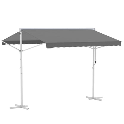 Toldo de Pé Ajustável com Manivela - 300x295x260cm - Cinzento