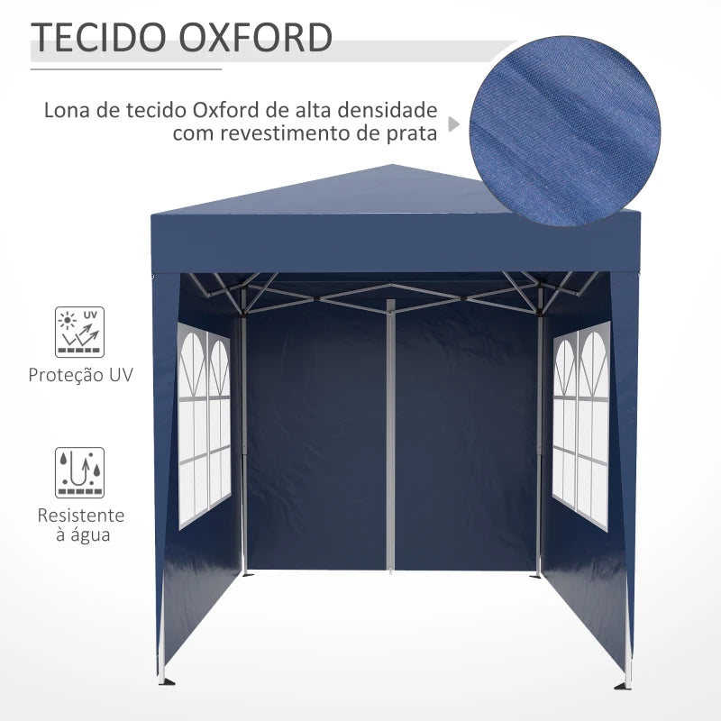 Tenda de Jardim Dobrável com Janelas - 2x2m