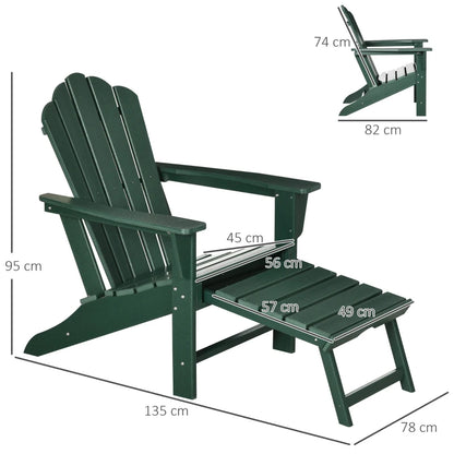 Cadeira Adirondack com Apoio de Pés - Design Rústico