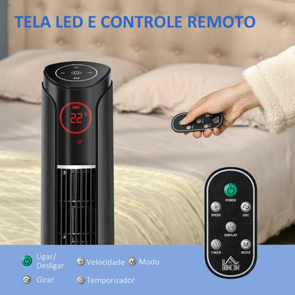 Ventoinha de Coluna com 3 Velocidades - Preto - 45W