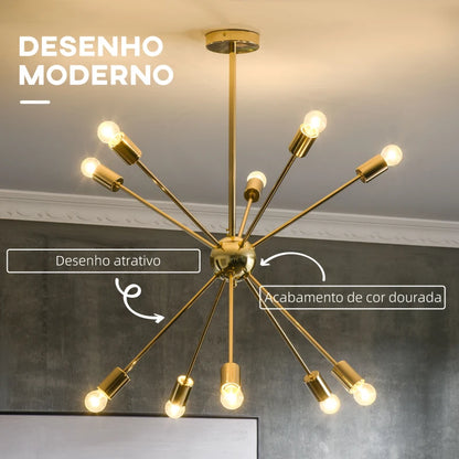 Candeeiro de Teto Finest Dourado - Design Moderno