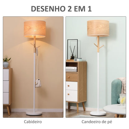 Candeeiro de Pé Cabs - Castanho e Branco - Design Contemporâneo - Leva-Me Contigo - Móveis & Decoração