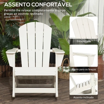 Cadeira-Baloiço Adirondack - Branco - Design Rústico