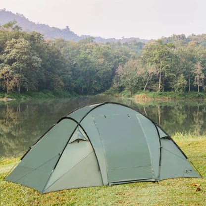 Tenda de Campismo para 4 pessoas - 480x220x190cm - Verde