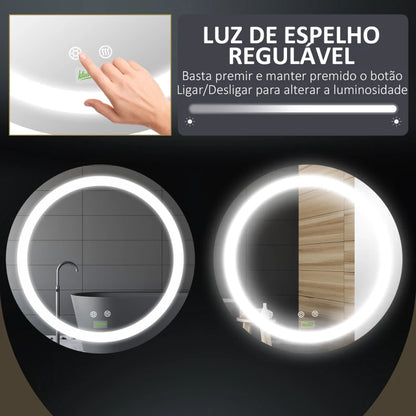 Espelho Mia com Luzes LED Ajustáveis - Design Moderno