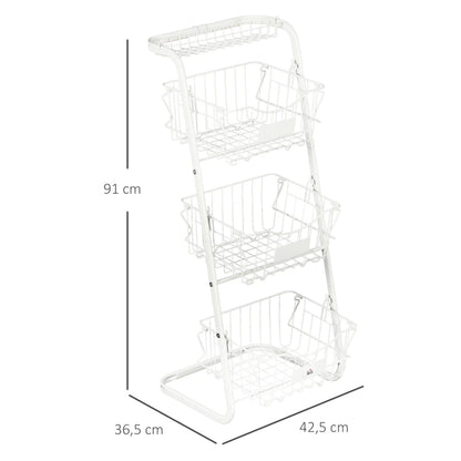 Fruteira Vegs com 3 Cestos - Design Moderno