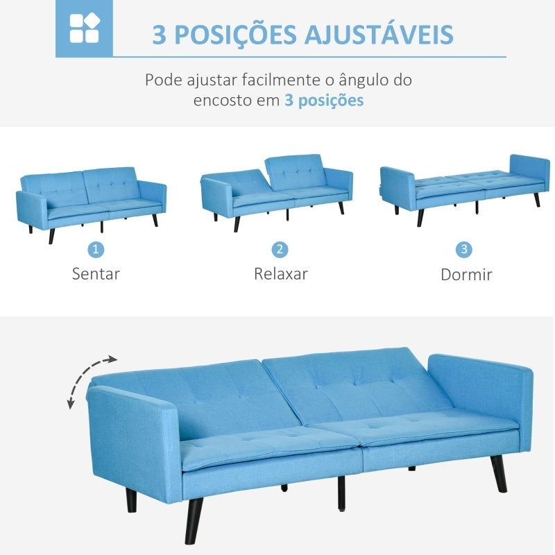 Sofá-Cama Mary - Azul - Design Nórdico - Leva-Me Contigo - Móveis & Decoração