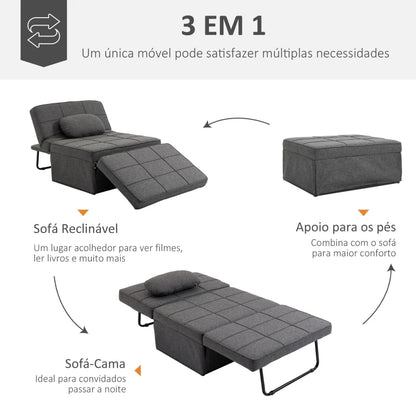 Sofá Cama Açores - 3 em 1 - Design Moderno