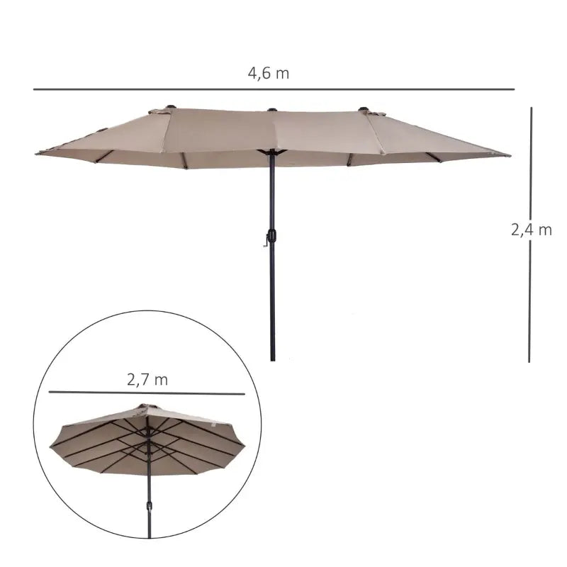 Guarda Sol Duplo com Manivela - Cor Café - Design Contemporâneo