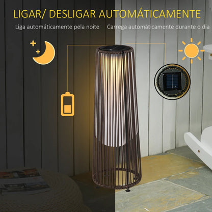 Candeeiro em Vime a Energia Solar - Castanho - Design Natura