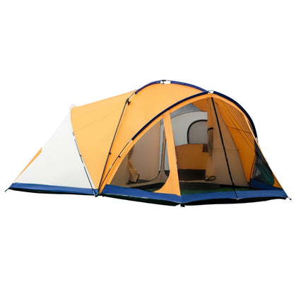 Tenda de Campismo para 6 Pessoas - 548x510x210cm - Laranja