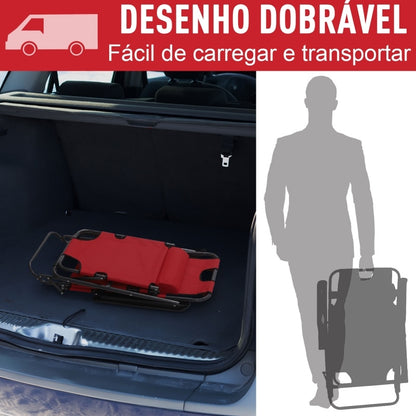 Espreguiçadeira Dobrável com Encosto - Vermelho - Design Ergonômico