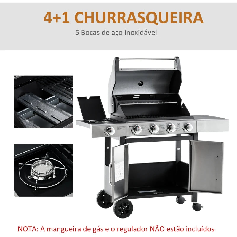 Churrasqueira a Gás com 5 Queimadores - 3KW