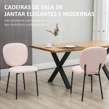 Conjunto de 2 Cadeiras Loyd - Rosa - Design Minimalista