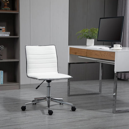 Cadeira Lince Ergonómica com Estofamento em Couro Artificial - Branco - Design Nórdico