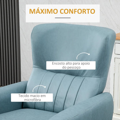 Poltrona Relax Sky Reclinável com 8 Zonas de Massagem - Azul Claro - Design Nórdico