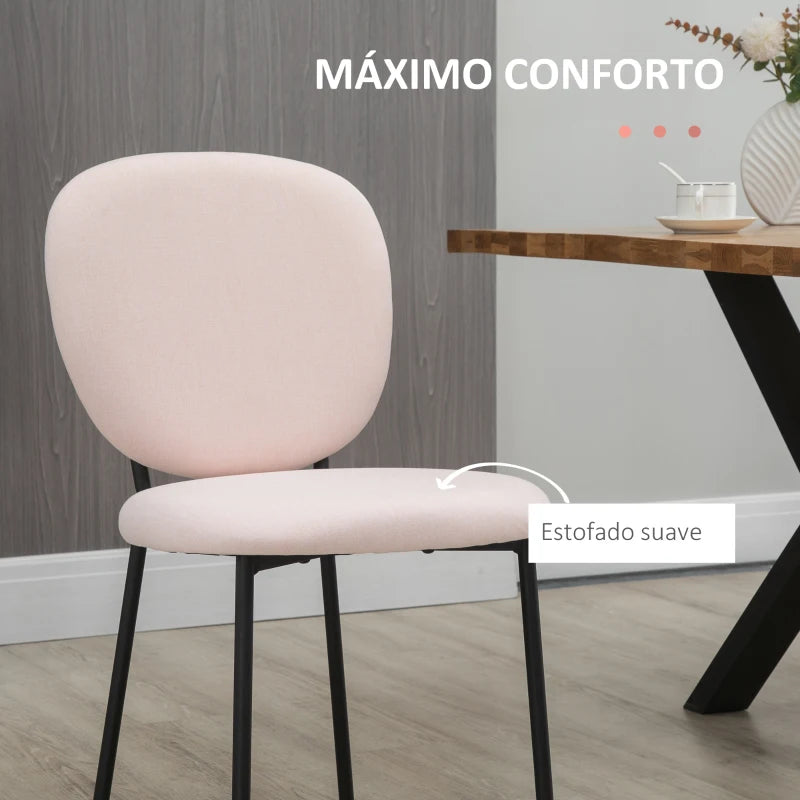 Conjunto de 2 Cadeiras Loyd - Rosa - Design Minimalista