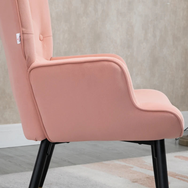 Poltrona Miss em Veludo Rosa - Design Moderno