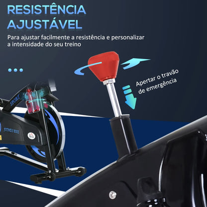 Bicicleta Estática com Ecrã LCD - Volante 10kg