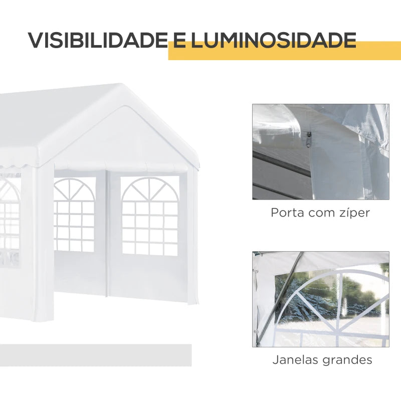 Tenda de Jardim com Janelas em Aço - 4x6m