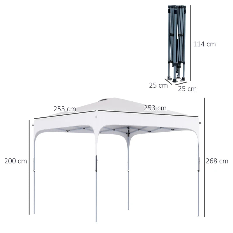 Tenda de Jardim Dobrável com Altura Ajustável - 2x2m