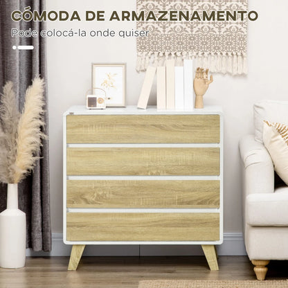 Cómoda Tafari de 4 Gavetas - Design Nórdico