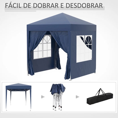 Tenda de Jardim Dobrável com Janelas - 2x2m