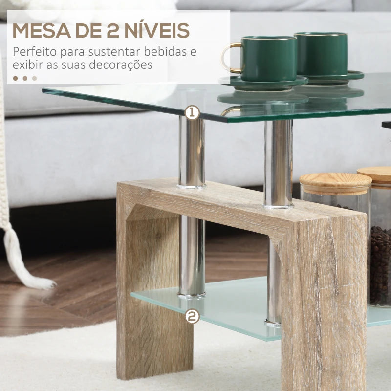 Mesa de Centro Glass - Design Moderno