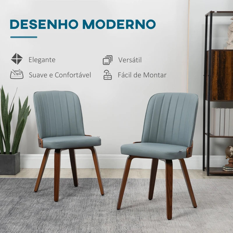 Conjunto de 2 Cadeiras Salg - Couro Artificial - Design Contemporâneo