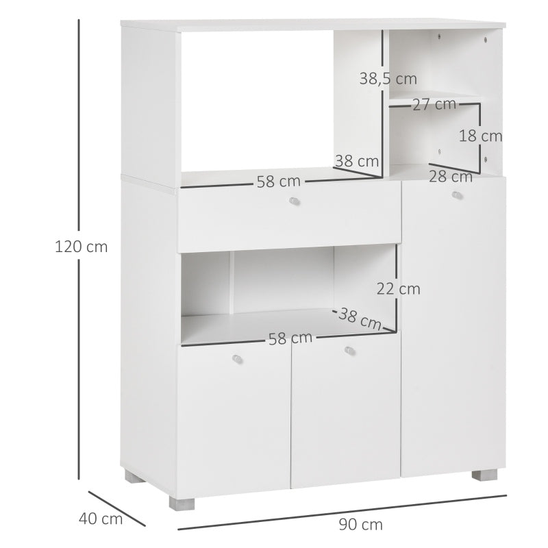 Móvel Auxiliar Kale de 3 Portas e 1 Gaveta - Design Moderno