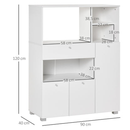 Móvel Auxiliar Kale de 3 Portas e 1 Gaveta - Design Moderno