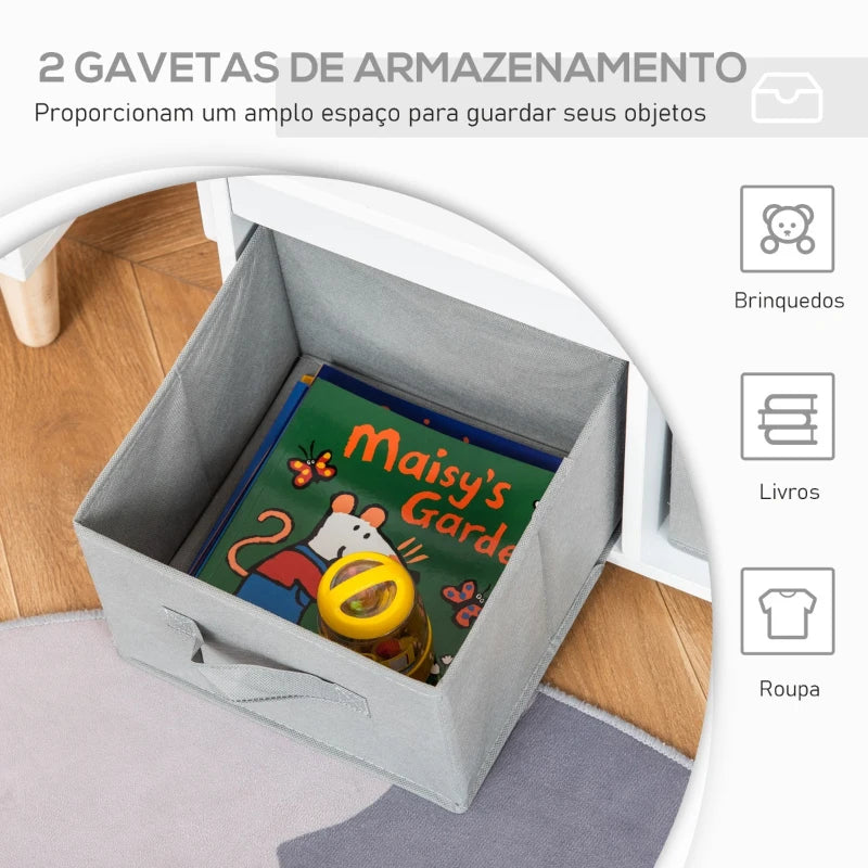 Banco com Secretária Infantil Holesy - Design Nórdico