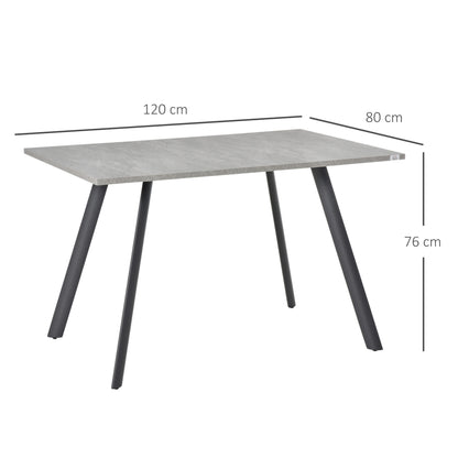 Mesa de Jantar Gali - 120x80x76cm - Cinzento - Design Moderno - Leva-Me Contigo - Móveis & Decoração