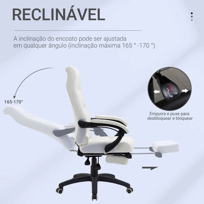 Cadeira Queen Ergonómica com Inclinação e Altura Ajustável - Design Moderno