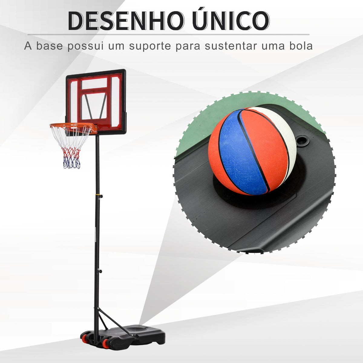 NY, Cesto de Basket Portátil Profissional com Altura Ajustável 250