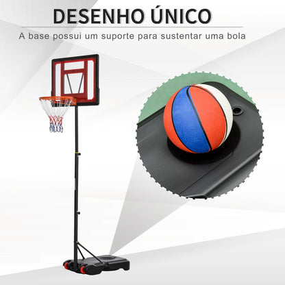 Cesto de Basquetebol com Altura Ajustável de 160-210cm - Leva-Me Contigo - Móveis & Decoração