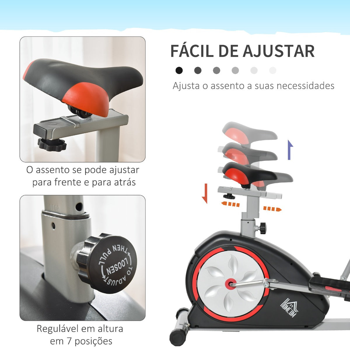 Bicicleta Elíptica com Inércia de 6kg e Resistência Magnética Regulável - HomeGym - Leva-Me Contigo - Móveis & Decoração