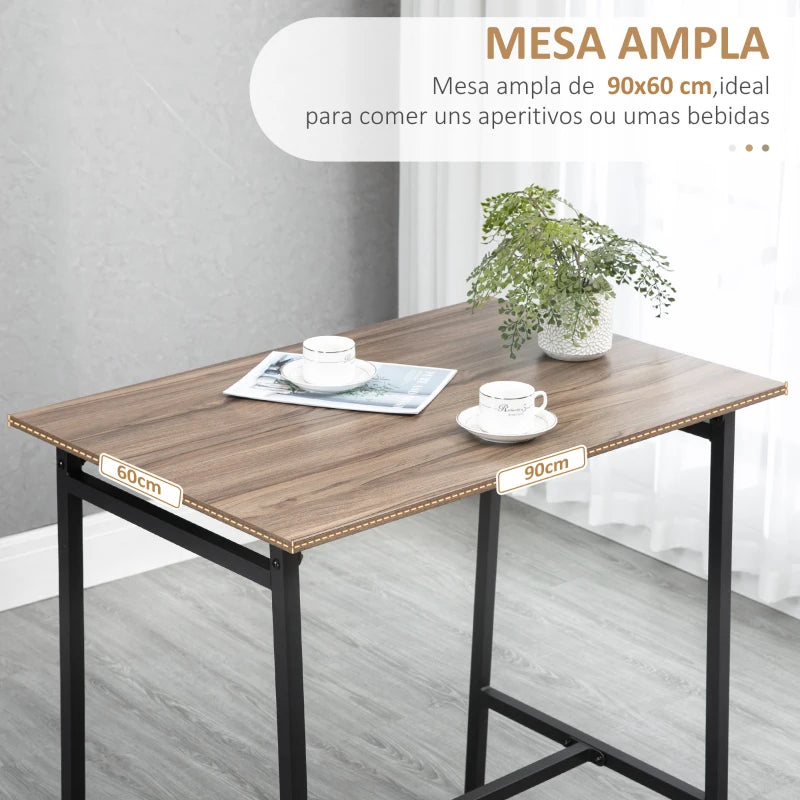 Conjunto de Bar Auris - Mesa de Bar e 2 Bancos Altos - Design Retro