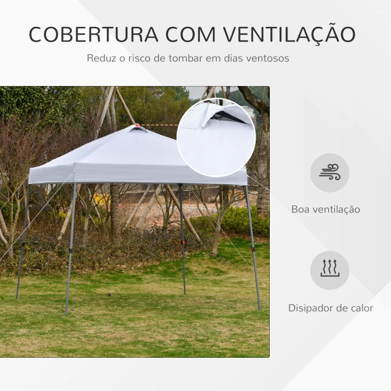 Tenda de Jardim Dobrável - Branco - 3x3m