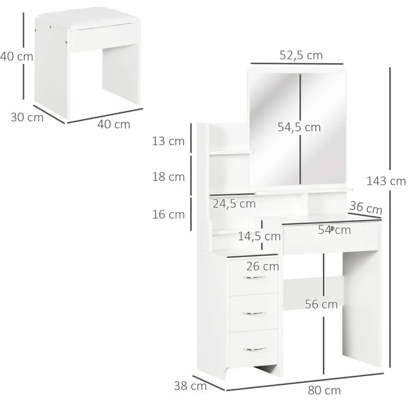 Toucador com Banco Selena - Design Moderno