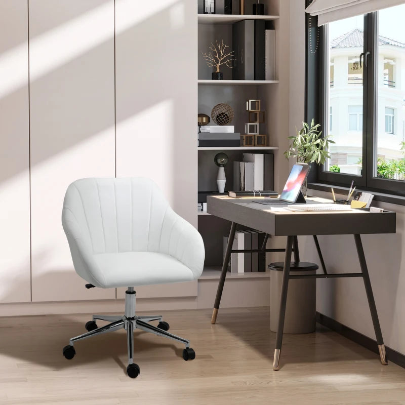 Cadeira Wek Ergonómica Giratória com Altura Ajustável - Branco – Design Moderno - Leva-Me Contigo - Móveis & Decoração