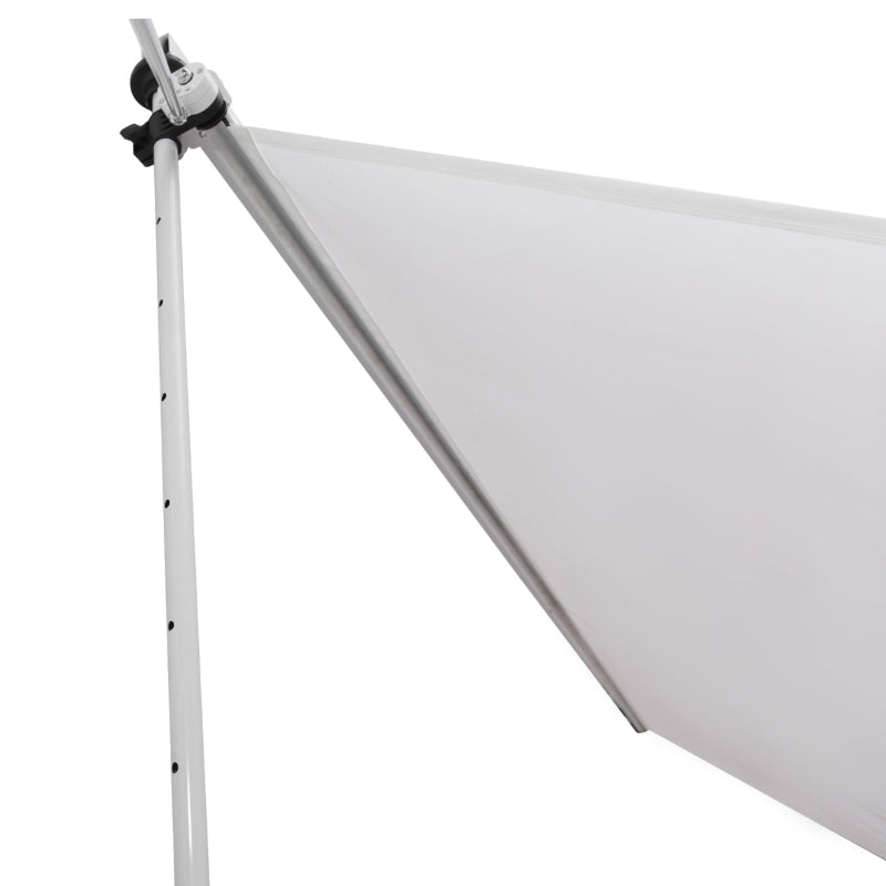 Toldo Portátil com Manivela e Altura Regulável - 3x1,5m - Branco