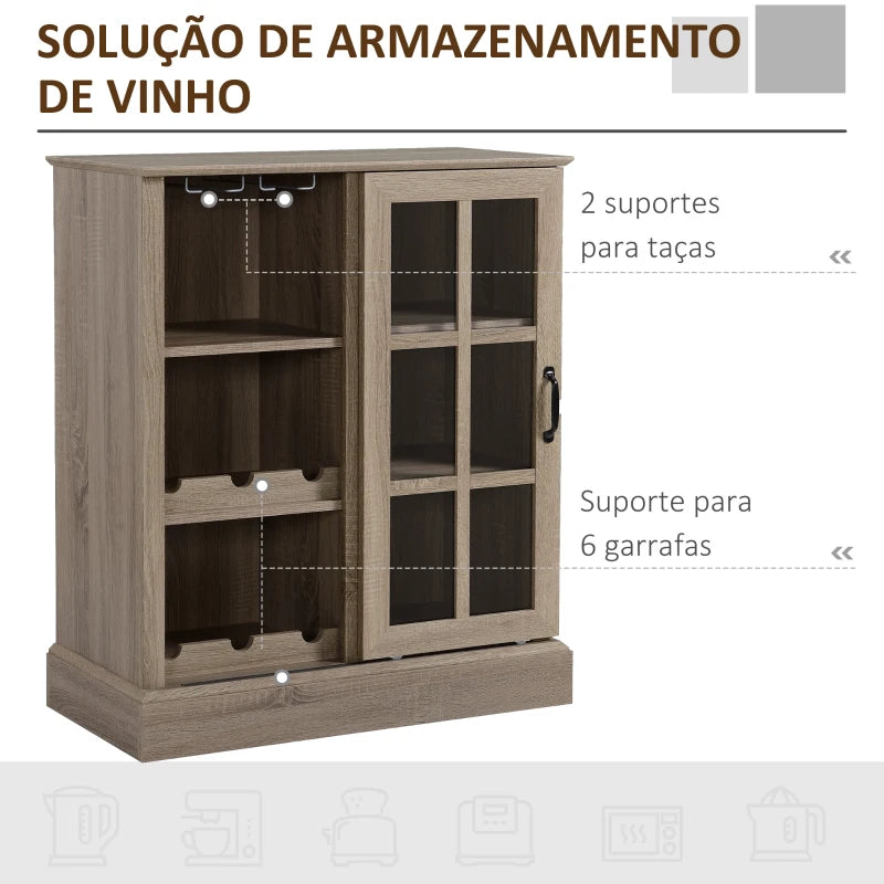 Vitrine Yam com Porta de Correr - Design Rústico