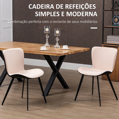 Conjunto de 2 Cadeiras Lexa - Rosa - Design Moderno