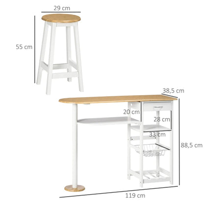 Conjunto de Mesa e 2 Bancos Lesa - Design Contemporâneo