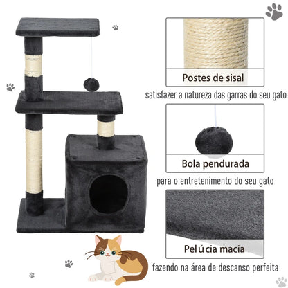 Arranhador Jerry de 80cm - Cinza Escuro